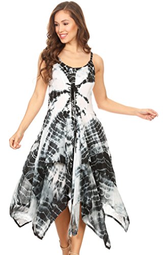 Image of Sakkas Annabella Corset Bodice Handkerchief Hem Dress