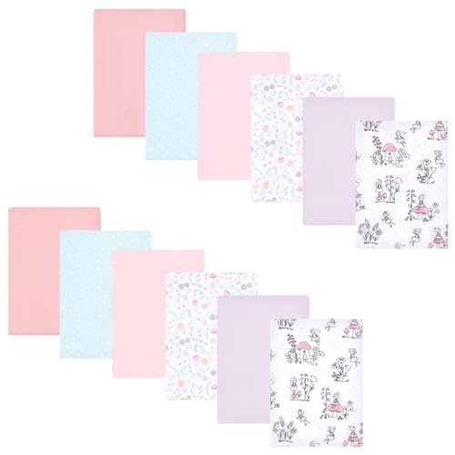 Image of Hudson Baby Unisex Baby Flannel Burp Cloth 12pk, Garden Fairies, One Size