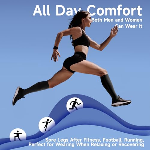 Zipper Compression Socks Open Toe 15-20mmHg for Women&Men 2 Pairs Knee High Support Socks for Running Cycling2