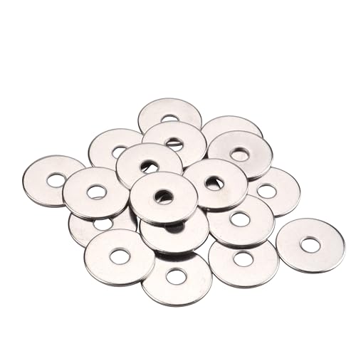 Image of Gendewiner M6 Washers M6 x 25x1.5mm Large OD Plain Wide Metal Round Flat Spacer Repair Washer 304 Stainless Steel Washers(20 Pack) For Screws Bolt