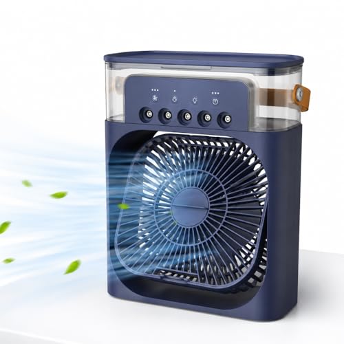 Image of Elevea 𝟏𝟓-𝐘𝐚𝐫 𝐋𝐨𝐧𝐠-𝐋𝐢𝐟𝐞 𝐖𝐚𝐫𝐫𝐚𝐧𝐭𝐲, Mini Air Cooler Fan, Portable Spray Cooling Fan with Adjustable Speed and Timer, Personal Desk Cooler for Indoor Daily Use and Travel