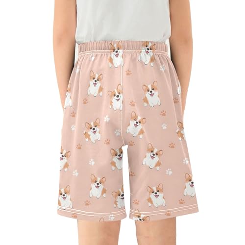 ALAZA Hipster Puppy Dog Paw Print Pajama Shorts Sleep Shorts Pant Lounge Pajama Bottoms Elastic Waist with Pockets2