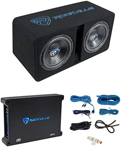 Rockville DK512 PACKAGE Dual 12" 2800w K5 Car Subwoofer Enclosure+DB12 Amplifier