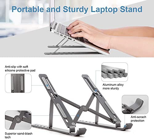 KABEWUS Suporte para laptop para mesa, suporte para laptop, suporte para laptop de liga de alumínio