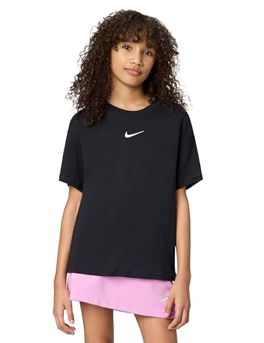 Nike Girl's Club Essential T-Shirt, Black, Large