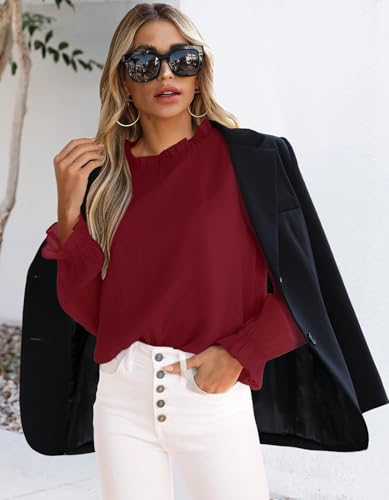 Image of Aifer Womens Blouses Dressy Casual Business Work Shirts Mock Neck Tops