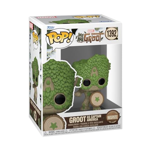 Funko Pop! Marvel: Wag - Captain America - We Are Groot - Figura de Vinilo Coleccionable - Idea de Regalo- Mercancia Oficial - Juguetes para Niños y Adultos - TV Fans - Muñeco para Coleccionistas