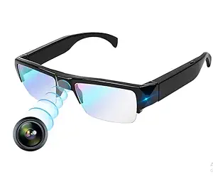 MatLogix 1080p Specs Camera Hidden Eye Wear Glasses Indoor Outdoor Camera with Full HD Audio and Video Recorder Cam in Hidden Spectacles Wireless Recorder