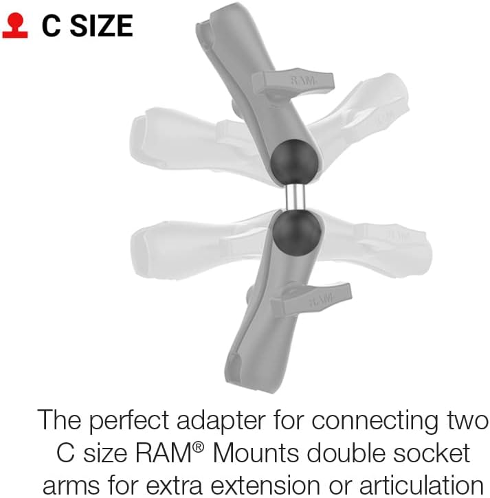 Miniatura 3 de RAM Mounts Adaptador de bola doble RAM-230U con bolas de tamaño C de 1.5"
