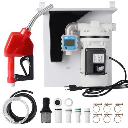 Upgraded DEF Pump Kit| Diesel & DEF Transfer Pump Kit| All-in-1 Solution| 110VAC 550W 10GPM/40LPM| Urea Gun| Steel Shelf| K24 External Thread Flowmeter| 3/4“ Flowline x 13 ft| 1” Oil Pipe x 6.5ft