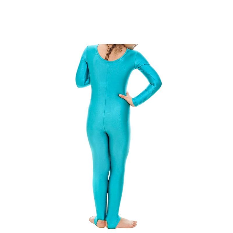Prime Fashions Traje de Niña de Manga Larga Nailon Brillante Cuerpo Completo
