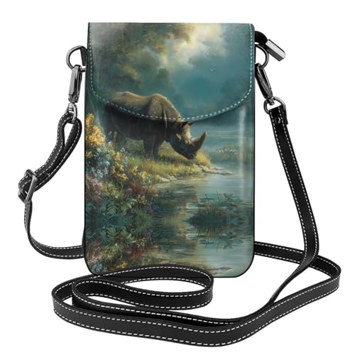 Petit sac en cuir imprimé rhinocéros de haute qualité avec bandoulière