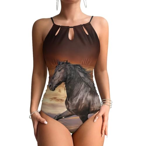 Maillots de bain une pièce femme Cheval Brun idéal pour vos vacances à la plage