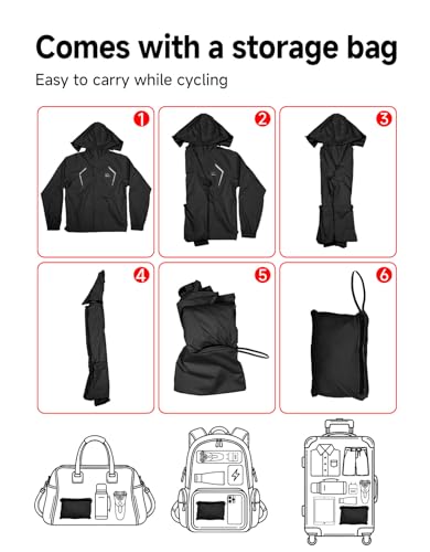 Image of KEMIMOTO Men's Packable Lightweight Rain Jacket with Rotatable Hood