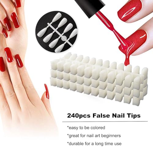 Acycoin2A 216 Nail Color Chart Display Gel Nagellack Farbbuch mit 240 künstlichen Nagelspitzen und Aufkleber Nummer (A)