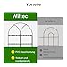 Wiltec Gartenzaun 0,65 x 10 m grün, Maschendrahtzaun Stahl PVC-beschichtet, Drahtzaun 9 x 15 cm Maschen, Zaun für Garten, Maschenzaun einfache Montage