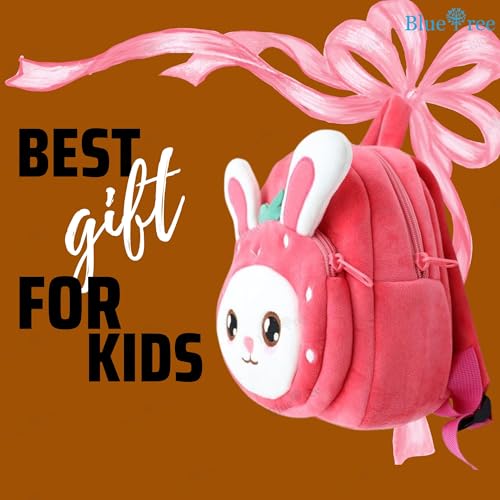 Image of blue tree Cute Kids Backpack Toddler Bag Plush Animal Cartoon Mini Travel Bag for Baby Girl Boy 1-6 Years, Ideal for Gifting for Kids
