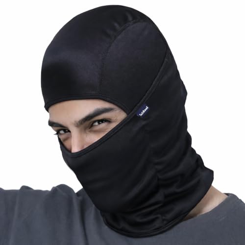 Image of TEKCOOL Face Mask for Bikers in Riding UV Protected Full Face Mask Balaclava for Men Black Mask for Bike Riding & Cycling, Full Face Helmet Mask for Men (Zed Black (Pack of 2))'