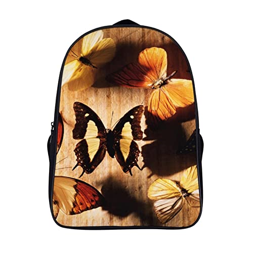 Sac à dos scolaire enfants ergonomique 40cm | Grand cartable de voyage papillon 3D robuste