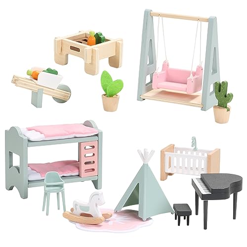 5-teiliges Puppenhaus-Möbel Aus Holz – Esstisch & Stühle, 1:12 Maßstab, Für Puppenhäuser