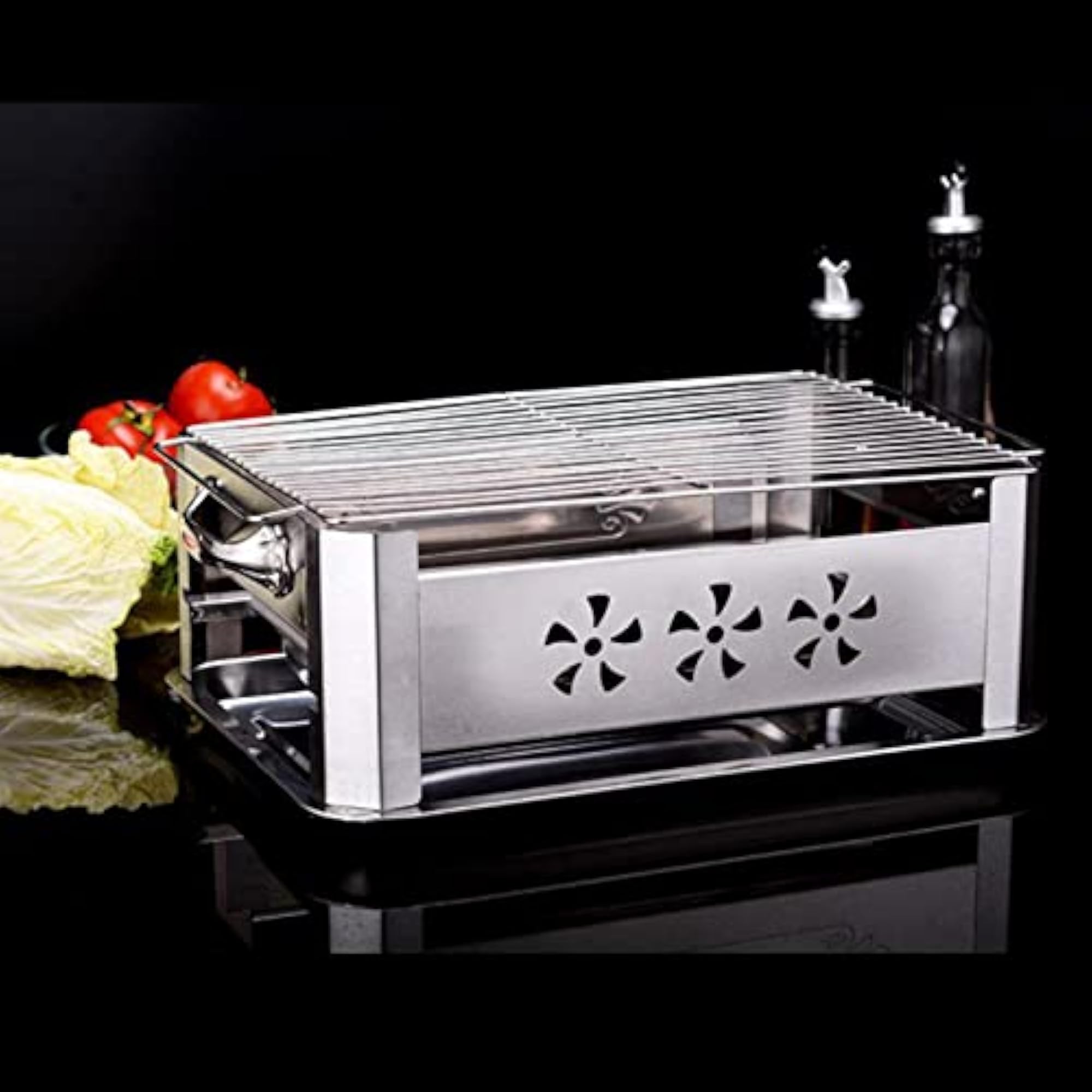 Tabletop Charcoal BBQ Grill, Breathable Design