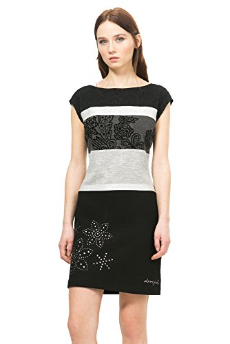 Desigual Vest_Seleste Vestido, Gris (Gris Vigore Oscuro 2043), 34 (Talla del Fabricante: S) para Mujer