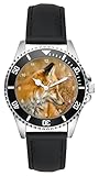 KIESENBERG Herrenuhr Armbanduhr Geschenk Fan Analog Quartz Lederband Uhr