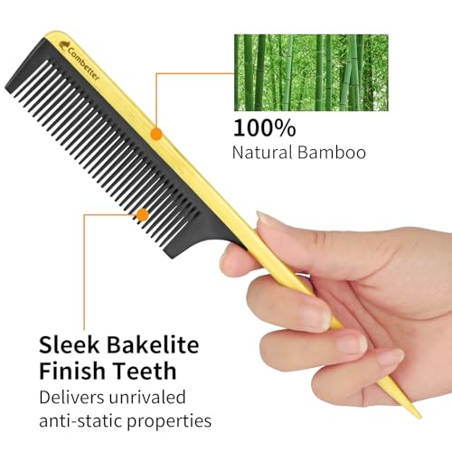 Peine Bamboo Rat Tail para Peinar y Seccionar miniatura 2