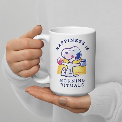 Taza Peanuts Happiness Is Morning Rituals 15 oz miniatura 3