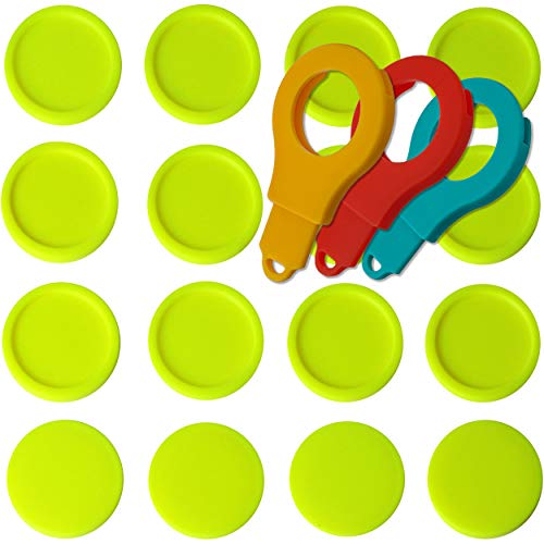 1000 Einkaufswagenchips Pfandmarken EKW2 Wertmarken Farbe Neon-Gelb Randmarken + 3 Chiphalter für Schlüsselbund von SchwabMarken