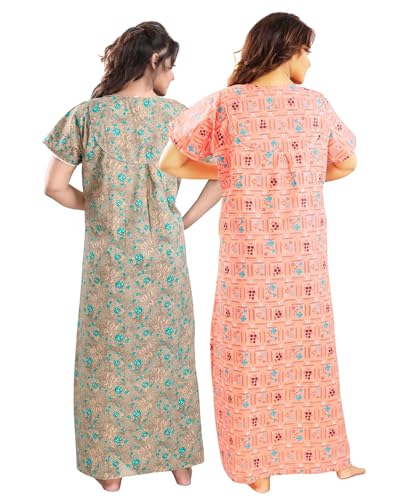 Fabme Cotton Women Maxi Nighty