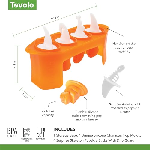 Image of Tovolo, Freezer Pop Molds Dinos Set 4, 1 Count