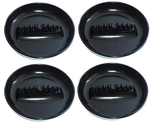 ALAZCO Set of 4 Round Plastic Cigarette Cigar Tabletop Ashtray Black 7