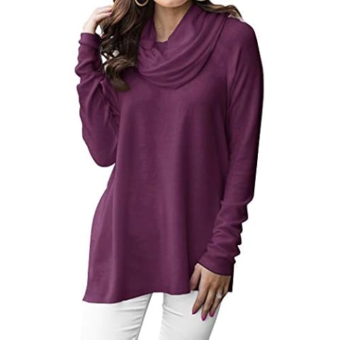 Minclouse Women's Long Sleeve Cowl Neck Sweater Cover
