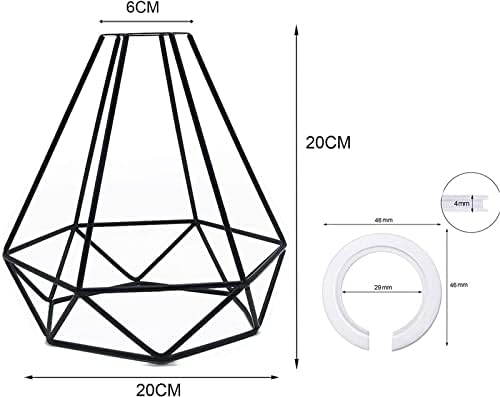 FRIDEKO HOME Vintage Cage Metal Lamp Shade - Industrial Black Metal Bird Cage Light DIY Ceiling Pendant Lights for Dining Room Bedroom Loft Hallway
