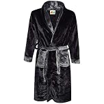 A2Z 4 Kids Dressing Gown Super Soft Flannel Fleece Fluffy Bathrobe For Girls Boys - Bathrobe 122 Black 9-10