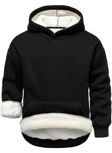 HOOD CREW Boy’s Fleece Pullover Hoodie Long Sleeve Warm Hooded Sweatshirt with Pocket for Kids