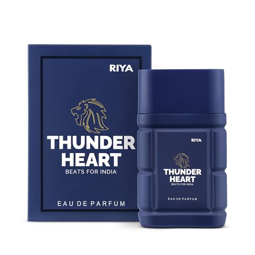 Riya Thunderheart - Beats For India (Blue) 100ml Perfume For Unisex, Liquid Eau De Parfum With Long Lasting Fragrance, Citrus Floral Woody Scent