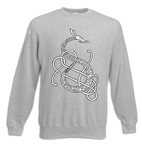 Sweatshirt Norse Snake Dragon Urban Backwoods pour homme pull noir col rond en coton