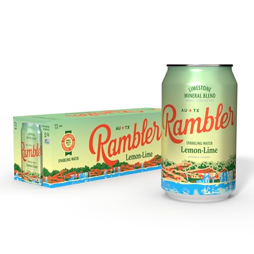 Image of AUTX RAMBLER Sparkling Water, Texas Limestone Mineral Blend, Lemon-Lime Flavor, 12-Ounce Cans, 12-Pack