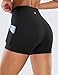 CRZ YOGA Womens Butterluxe Biker Shorts with Pockets 3 Inches - High Waisted Volleyball Workout Athletic Yoga Shorts Black X-Small