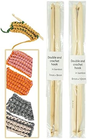 Nishiyuenyi 2X Wood Crochet Hooks 7/9mm Smooth Double Sided Sweater Hook, 8+10mm - 4
