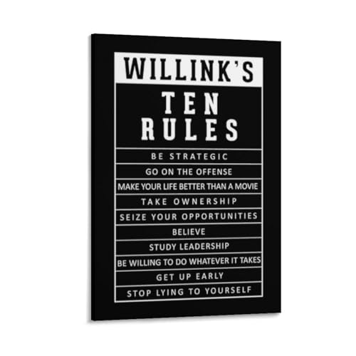 MOJDI Ten Rules Jocko Willink's Famous Quotes Canvas Wall Art