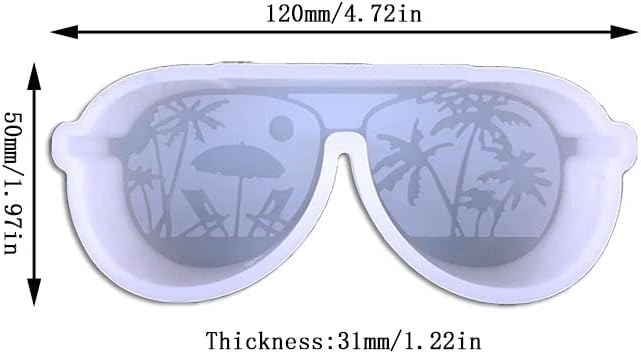 Miniatura 2 de Duawenki Beach Coconut Sunglasses Shape Car Freshie Silicone Mold for Making Soap Aroma Beads Car Freshie, colgante, vela, resina
