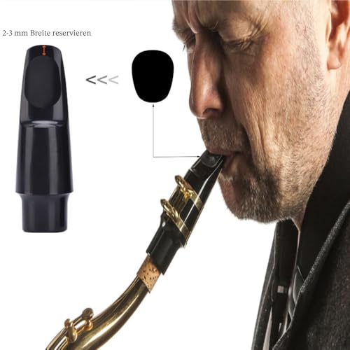 8 Stück Mundstückkissen, Bissgummi Klarinette, 0.8mm Alt-Tenor-Saxophon-Klarinette-Mundstück-Kissen, für Anfänger, Saxophone und Klarinetten (Schwarz)