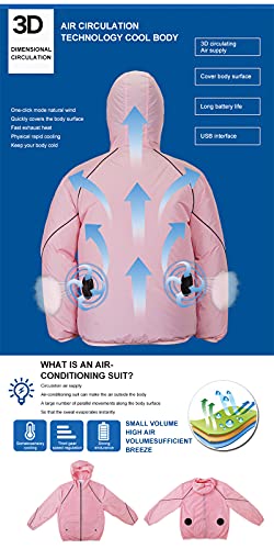 Chaqueta ventilada con ventiladores y capucha reflectante rosa XL miniatura 2