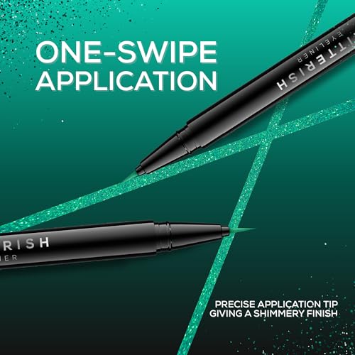 Image of RENEE Pencil Glitterish Eyeliner - Green, Metallic Pay-Off, Multi-Dimensional Shine | Waterproof, Smudge-Resistant, Shimmery Finish | Precise Application Brush, Quick Drying | Long-Lasting, 0.6 Ml