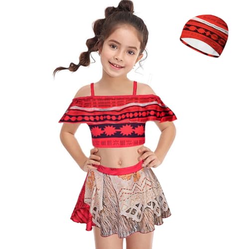 Image of Girls Princess Swimsuit Adventure Outfit with Swim Cap, 3-10 Years