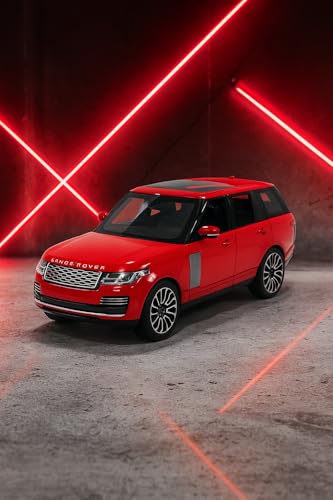 Image of DREAMY DEN Range Rover SUV Car 1:32 Scale Model Car Exclusive Alloy Metal Pull Back Die-cast Metal Pullback Toy car with Openable Doors & Light Music Best Gifts Toys Kids (RED)