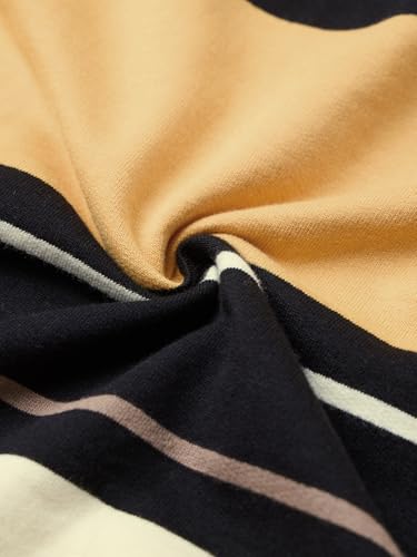 Image of The Souled Store Oversized Rugby Polo: Men and Boys Long Sleeve Spread Collar Striped Cotton Oversized Fit Breathable Everyday Lightweight All-Season Polos
